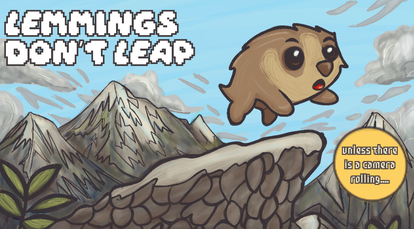 Concept Cover Art for Lemmings Don't Leap 2025